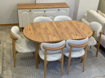 Oval Masa ve 6 Sandalye Takımı