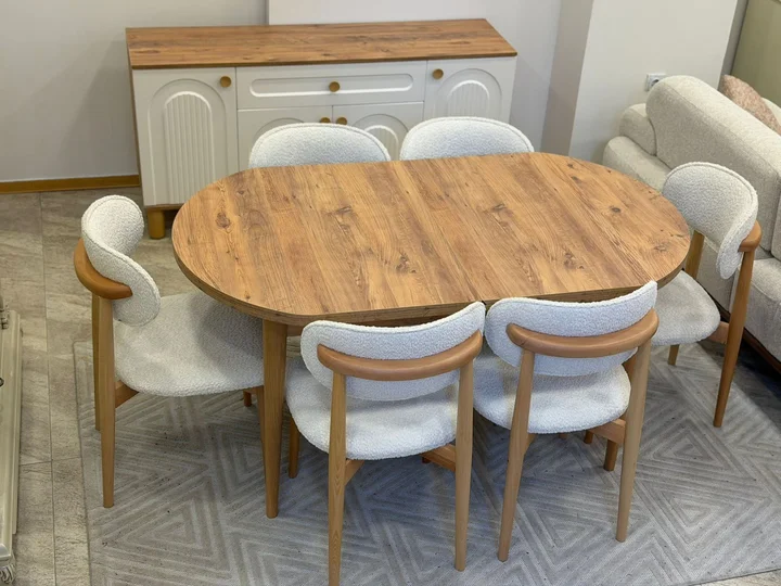 Oval Masa ve 6 Sandalye Takımı