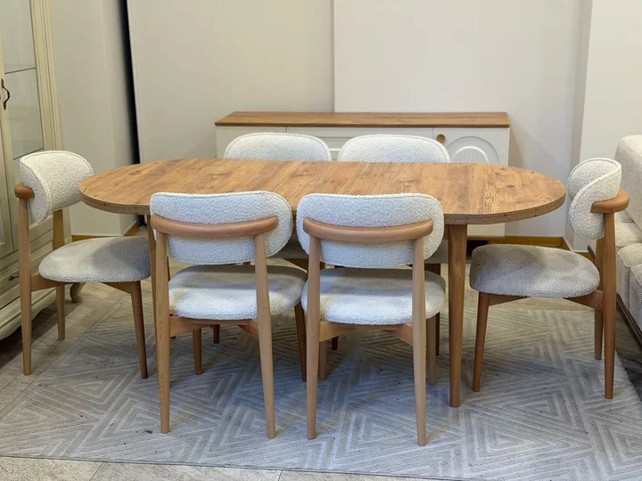 Oval Masa ve 6 Sandalye Takımı — görsel 2