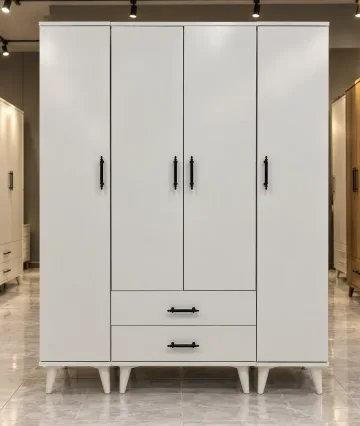 4 Kapaklı Eko Gardırop Beyaz